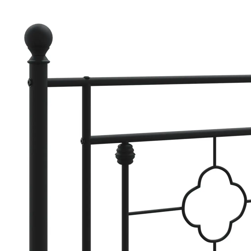 Metal Bed Frame Black King Single 107x203 cm with Footboard and Under-bed Storage