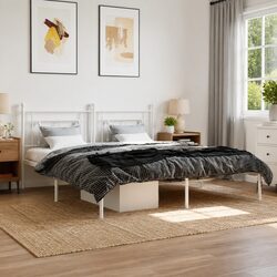 Metal Bed Frame for King Size Mattress with Storage