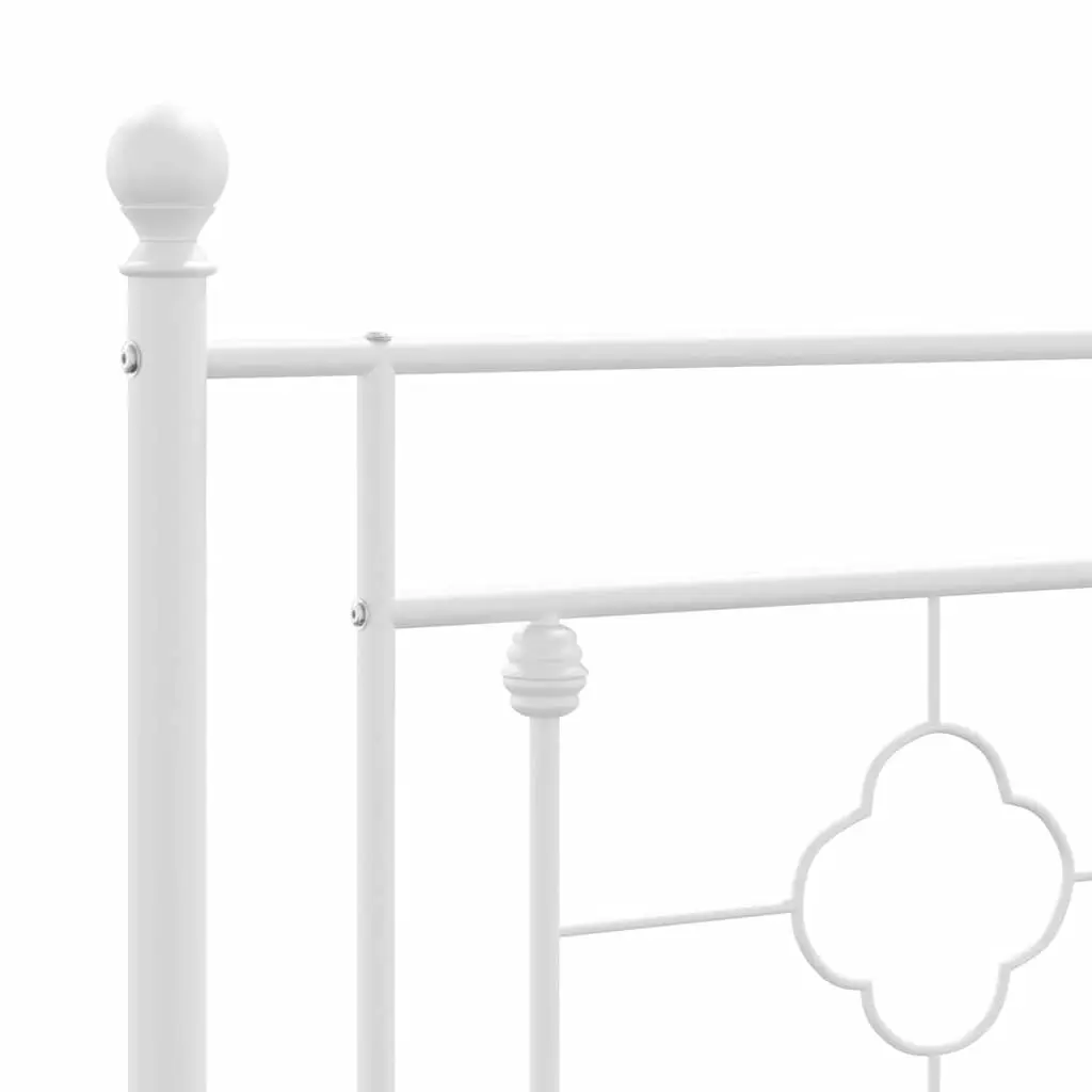 White Metal Headboard 107cm Bed Header Bedroom Furniture Stylish Design Support