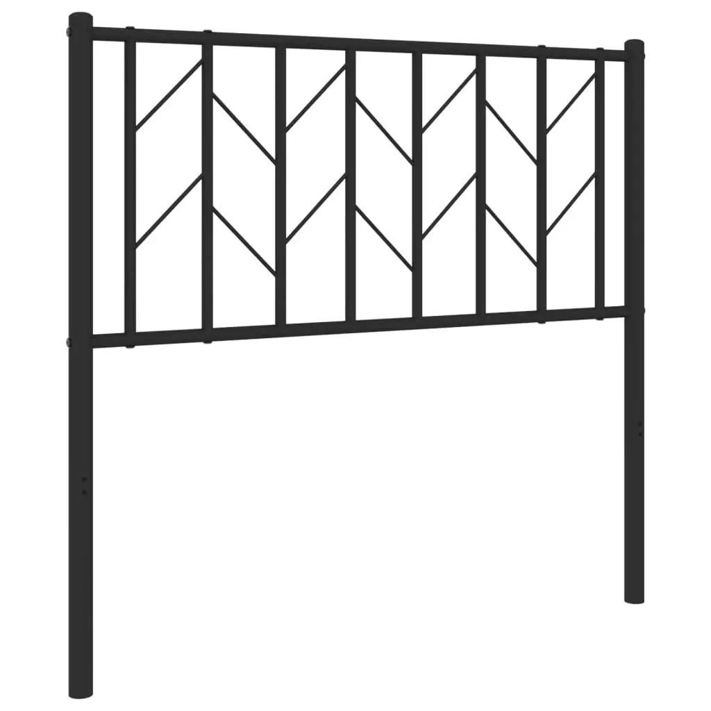 Metal Headboard Black 90cm Powder-coated Steel Construction Sturdy Legs