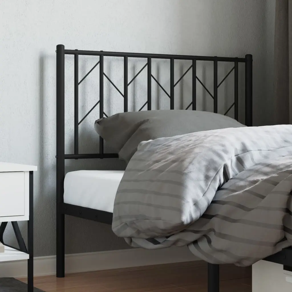 Metal Headboard Black 90cm Powder-coated Steel Construction Sturdy Legs