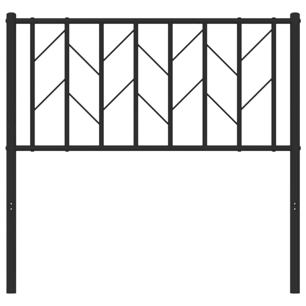 Metal Headboard Black 90cm Powder-coated Steel Construction Sturdy Legs