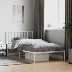 Compact Metal Bed Frame King Single 107x203 cm in White
