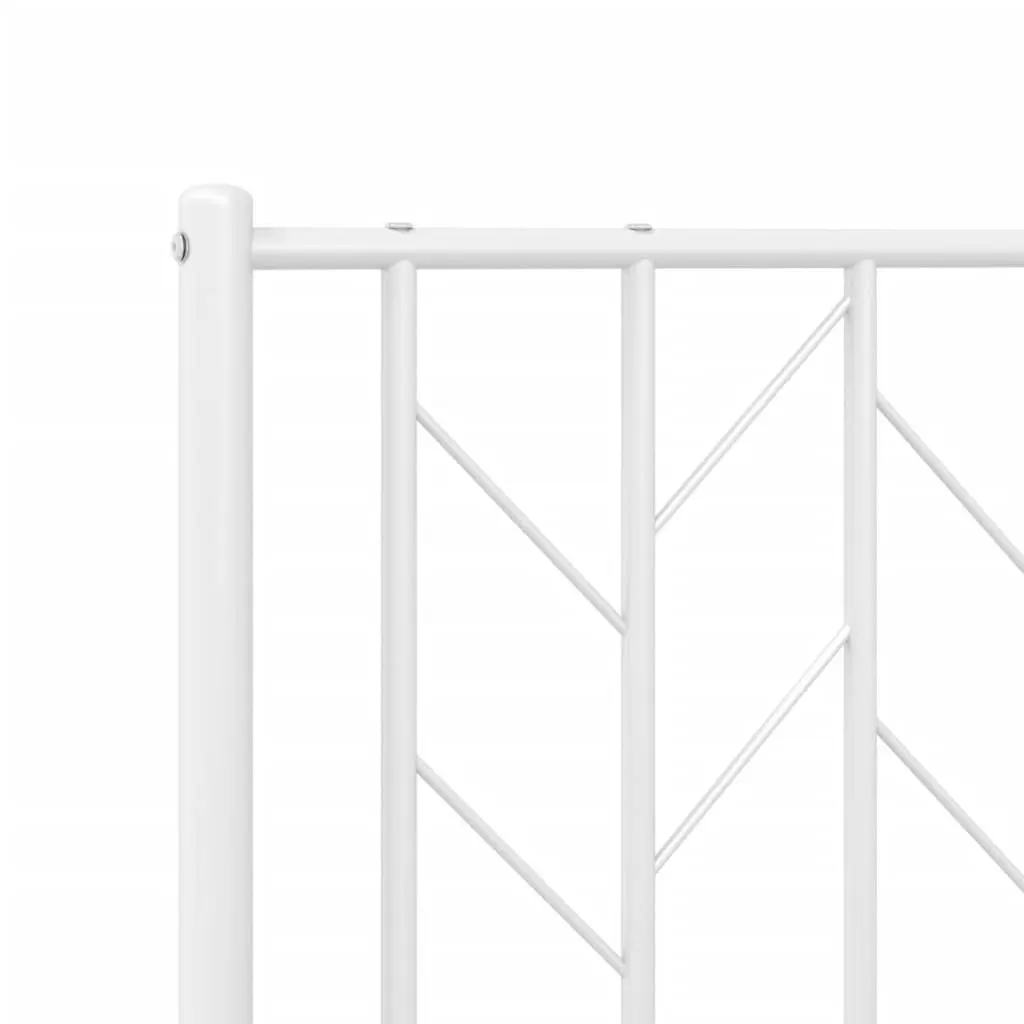 Metal Bed Frame White King Single 107x203cm with Footboard Slatted Base
