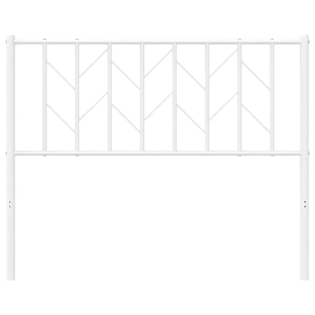 Metal Headboard White 107cm Steel Construction Sturdy Legs Bedroom Furniture