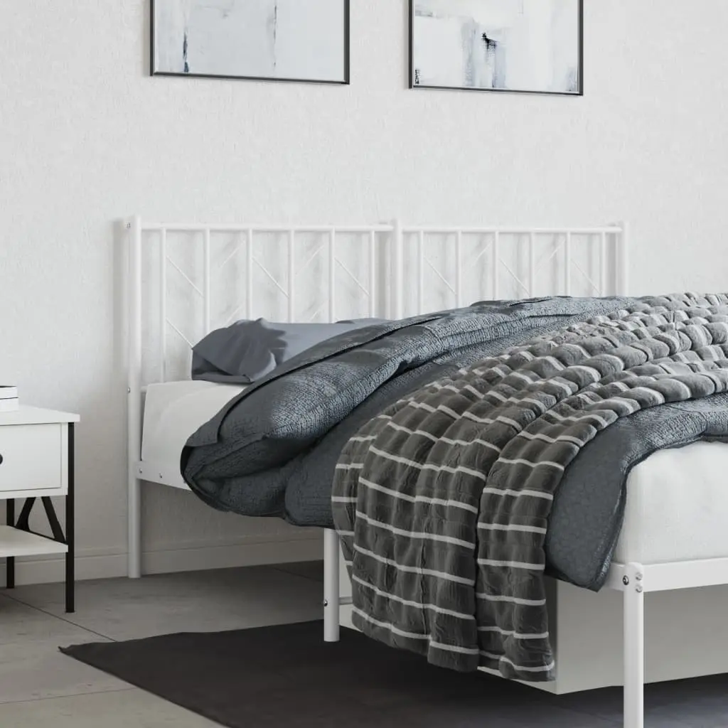 150cm Metal Headboard in White