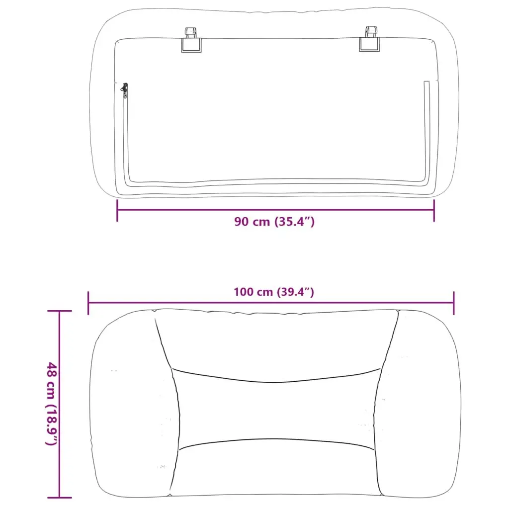 Headboard Cushion Black 90 cm Fabric Wall Mounted Bed Pillow Back Support
