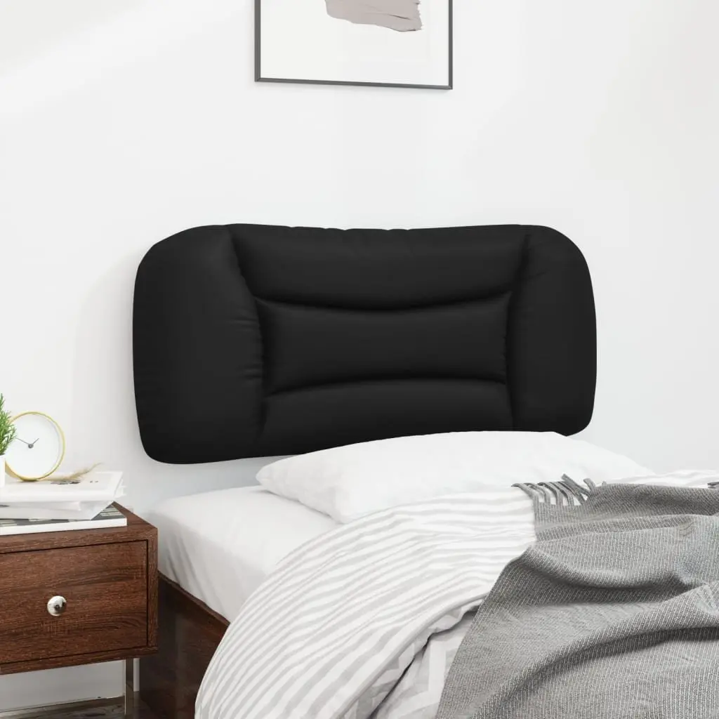 Cushion Headboard 90cm Black Faux Leather Wall Mounted Support Pillow