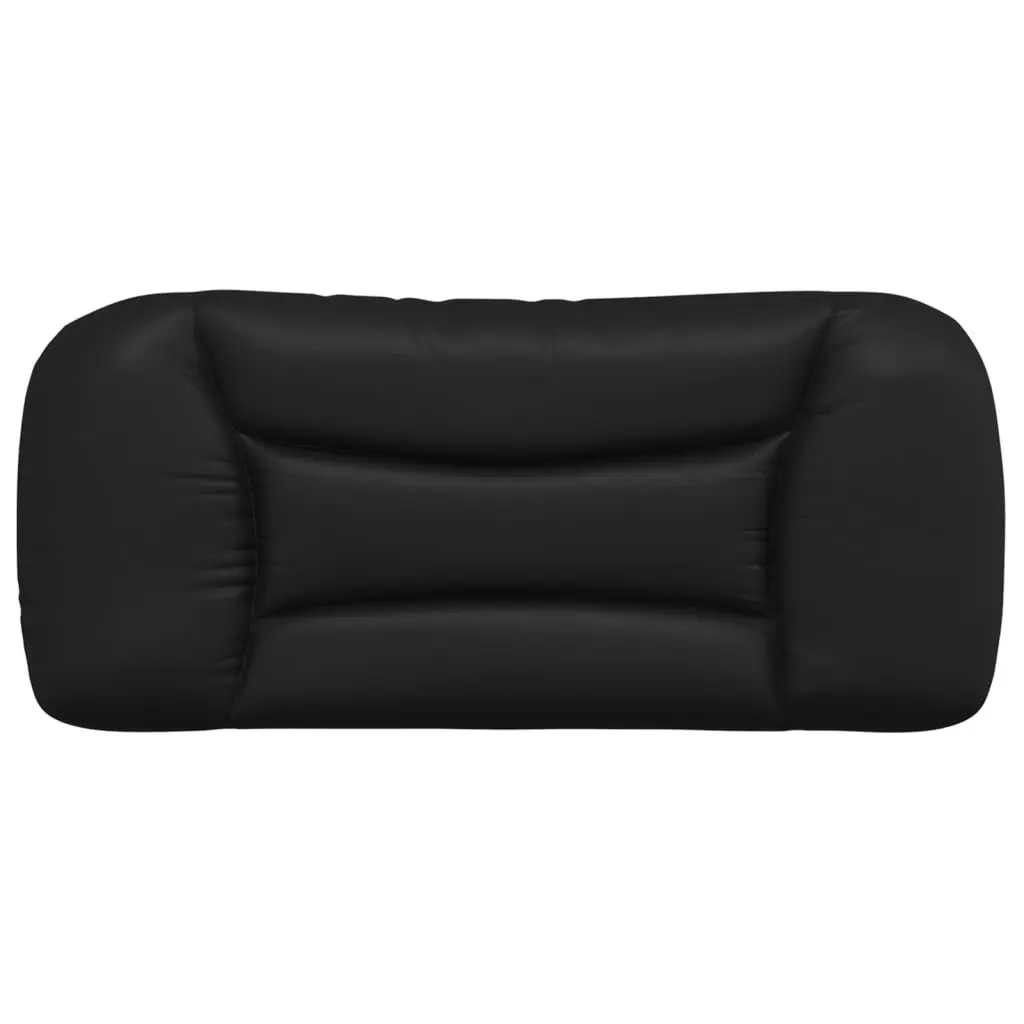 Cushion Headboard 90cm Black Faux Leather Wall Mounted Support Pillow