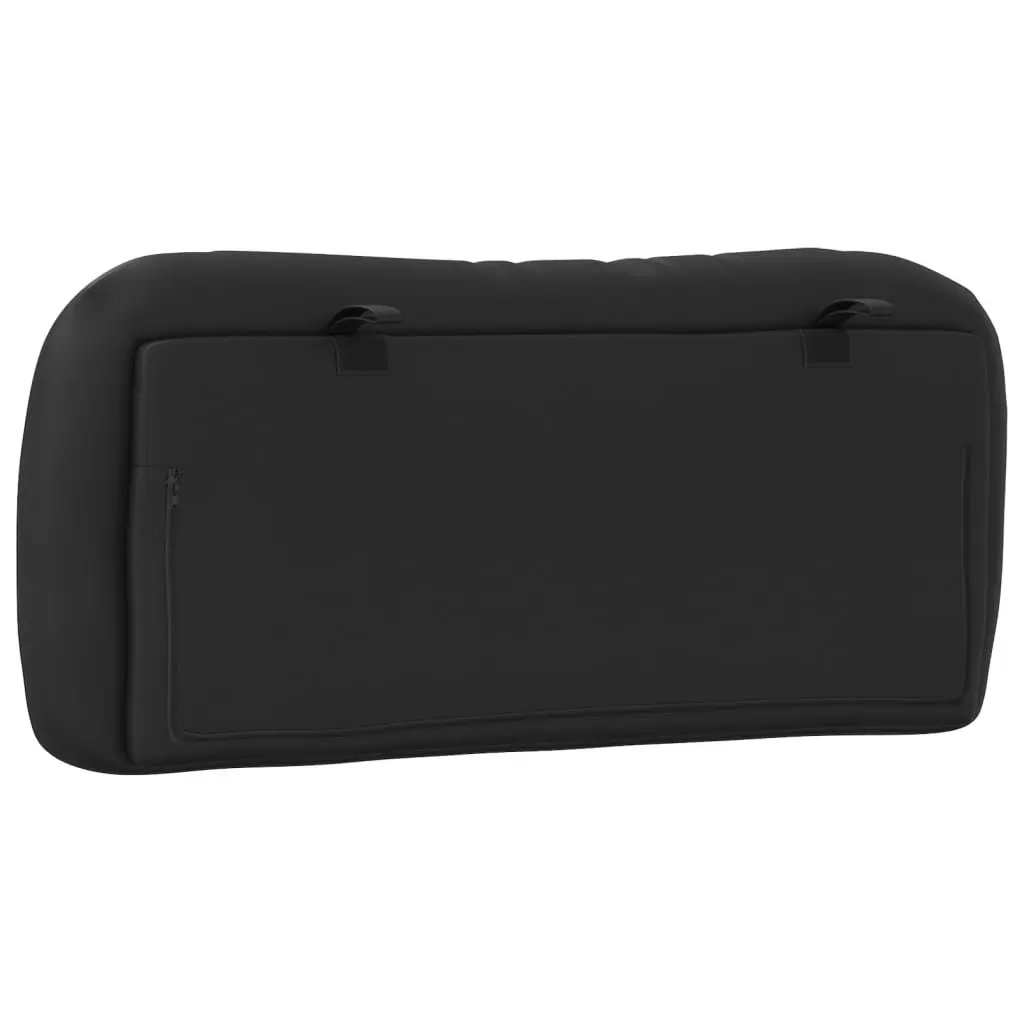 Cushion Headboard 90cm Black Faux Leather Wall Mounted Support Pillow