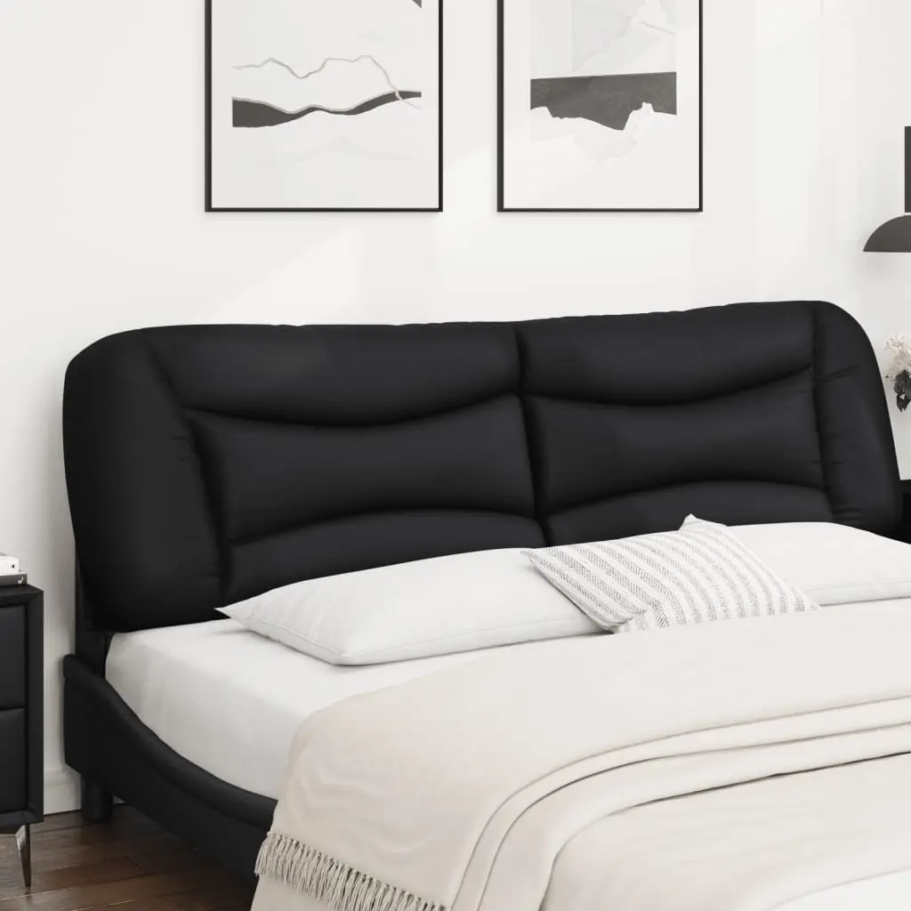 Headboard Cushion Black 180cm Faux Leather Bed Wall Mount Pillow Upholstered