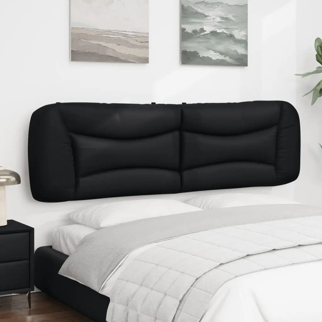 Headboard Cushion Black 180cm Faux Leather Bed Wall Mount Pillow Upholstered