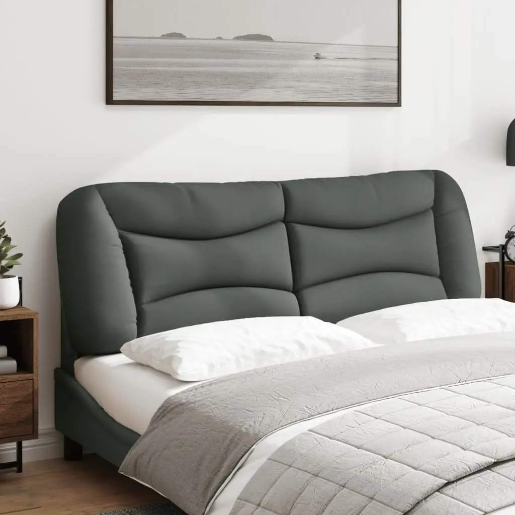 Headboard Cushion Queen Bed Upholstered Pillow Wall Mount Dark Grey 152cm
