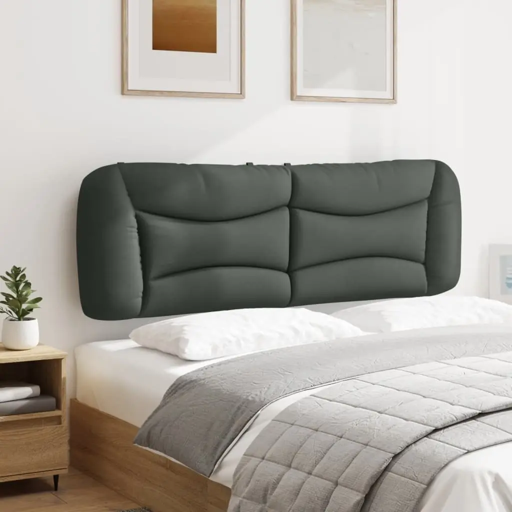 Headboard Cushion Queen Bed Upholstered Pillow Wall Mount Dark Grey 152cm