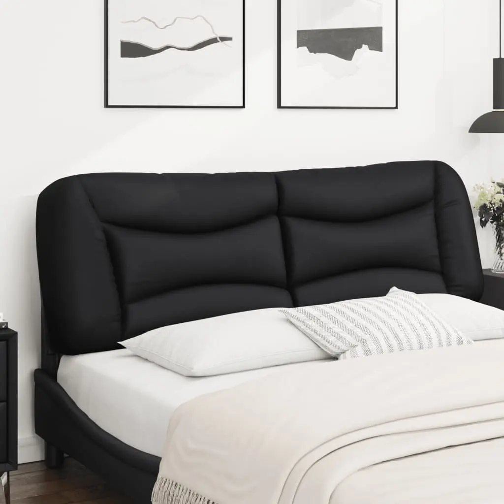 Headboard Cushion Queen Bed Pillow Black Faux Leather Wall Mount 152cm Bedroom