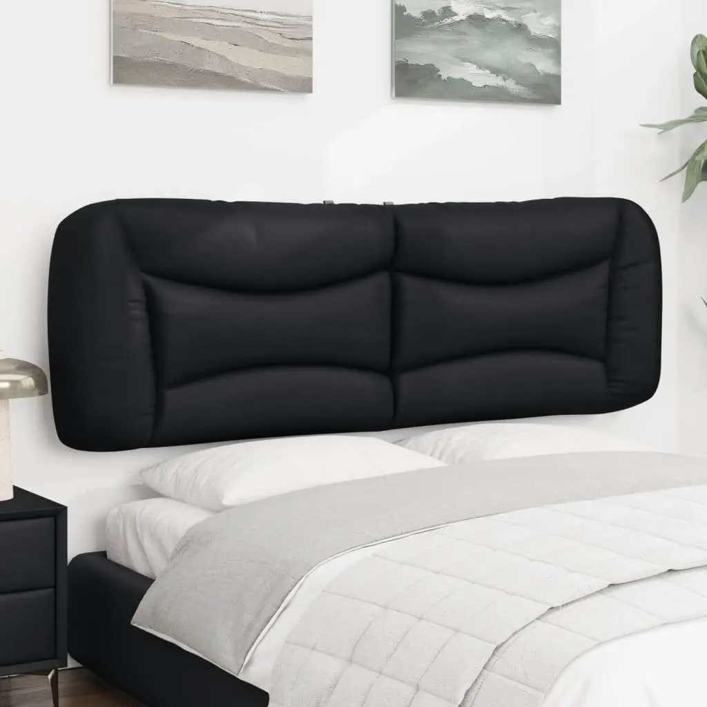 Headboard Cushion Queen Bed Pillow Black Faux Leather Wall Mount 152cm Bedroom