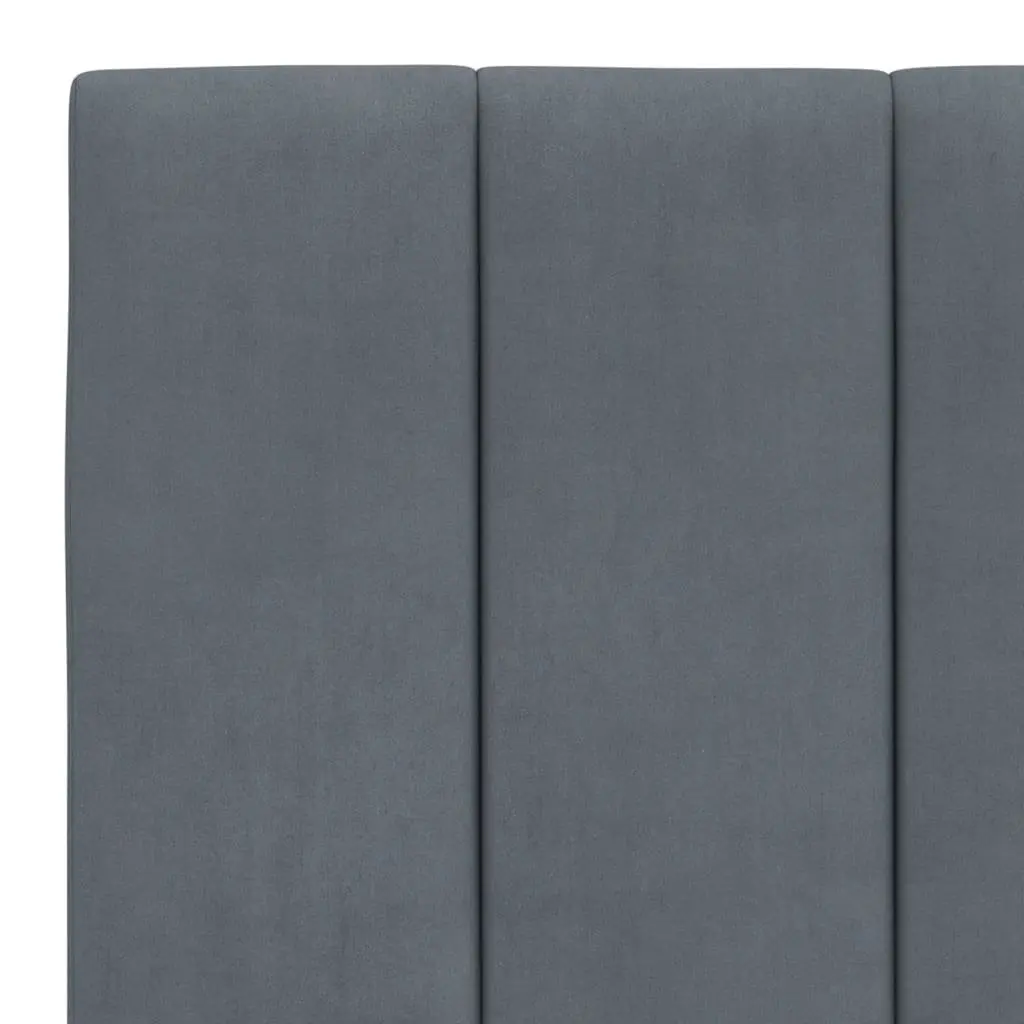 Velvet Headboard Cushion 180cm Dark Grey Soft Foam Wall Mounted Bed Pillow Support