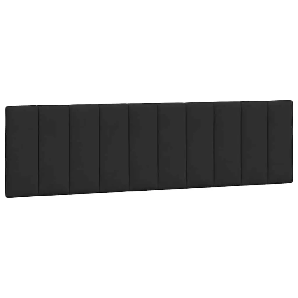 Headboard Cushion Black 180cm Velvet Wall Mounted Bed Pillow with Straps