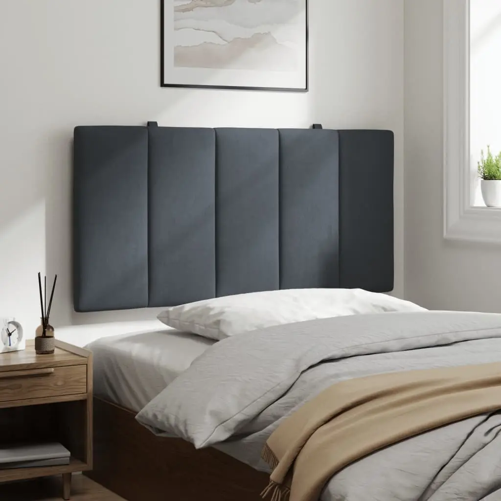 Headboard Cushion Grey Velvet King Single Foam Padded Wall Mount