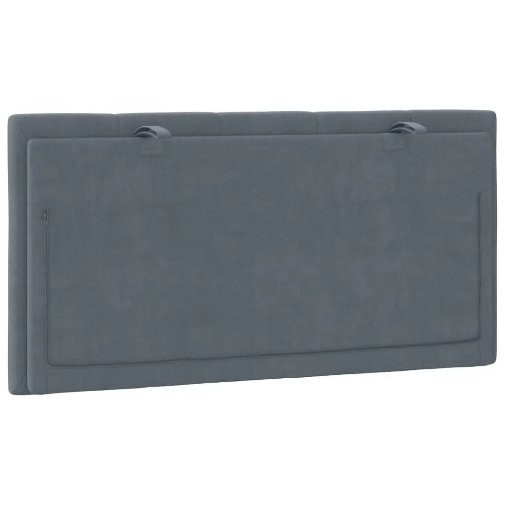 Headboard Cushion Grey Velvet King Single Foam Padded Wall Mount