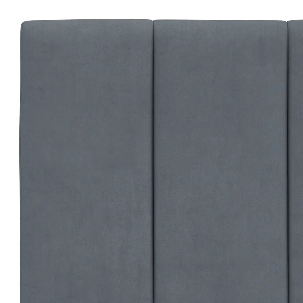 Headboard Cushion Grey Velvet King Single Foam Padded Wall Mount