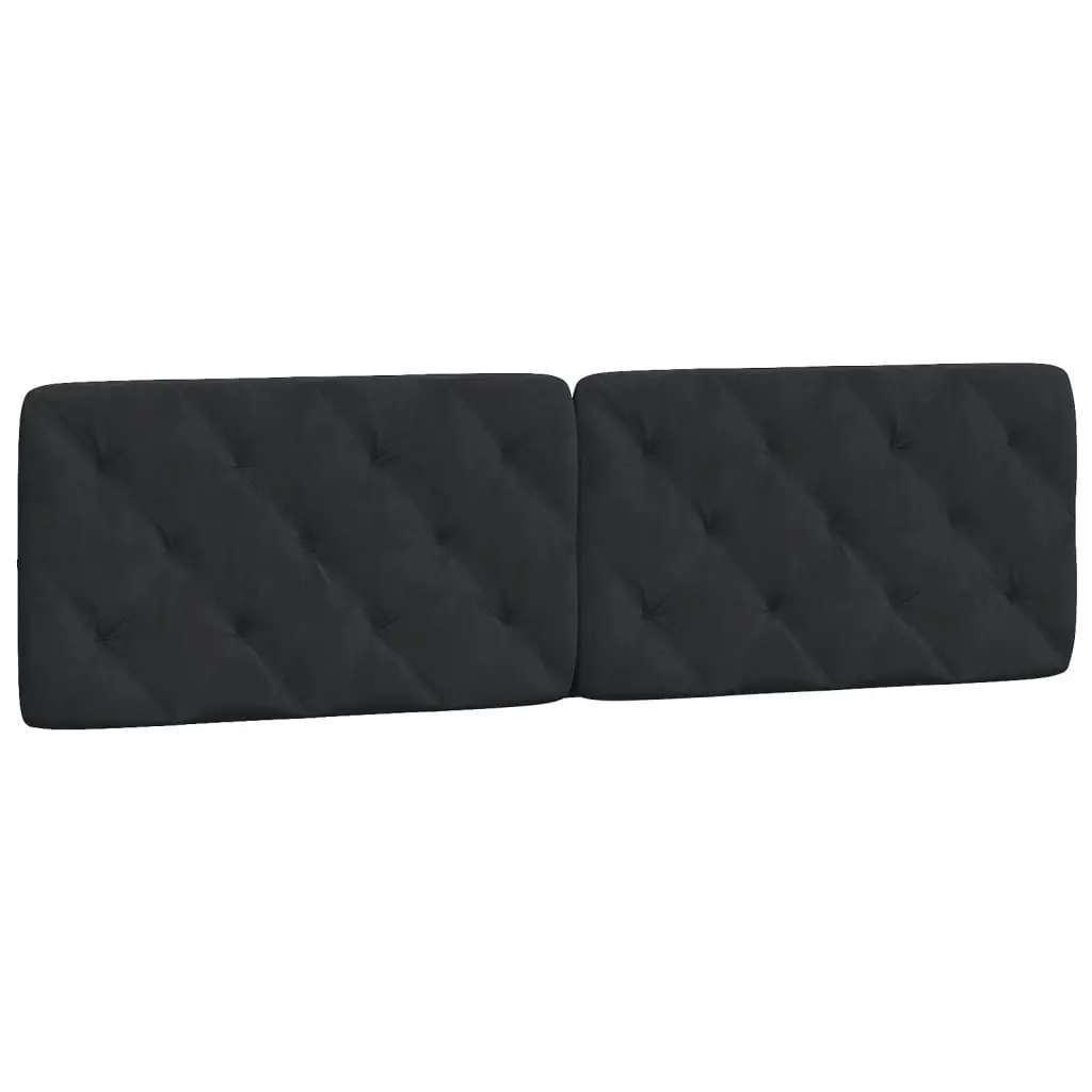 Headboard Cushion Black Velvet 180 cm Diamond Quilted Wall Mount Bed Pillow Support
