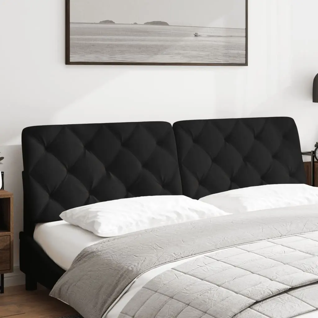 Headboard Cushion Black Velvet 180 cm Diamond Quilted Wall Mount Bed Pillow Support