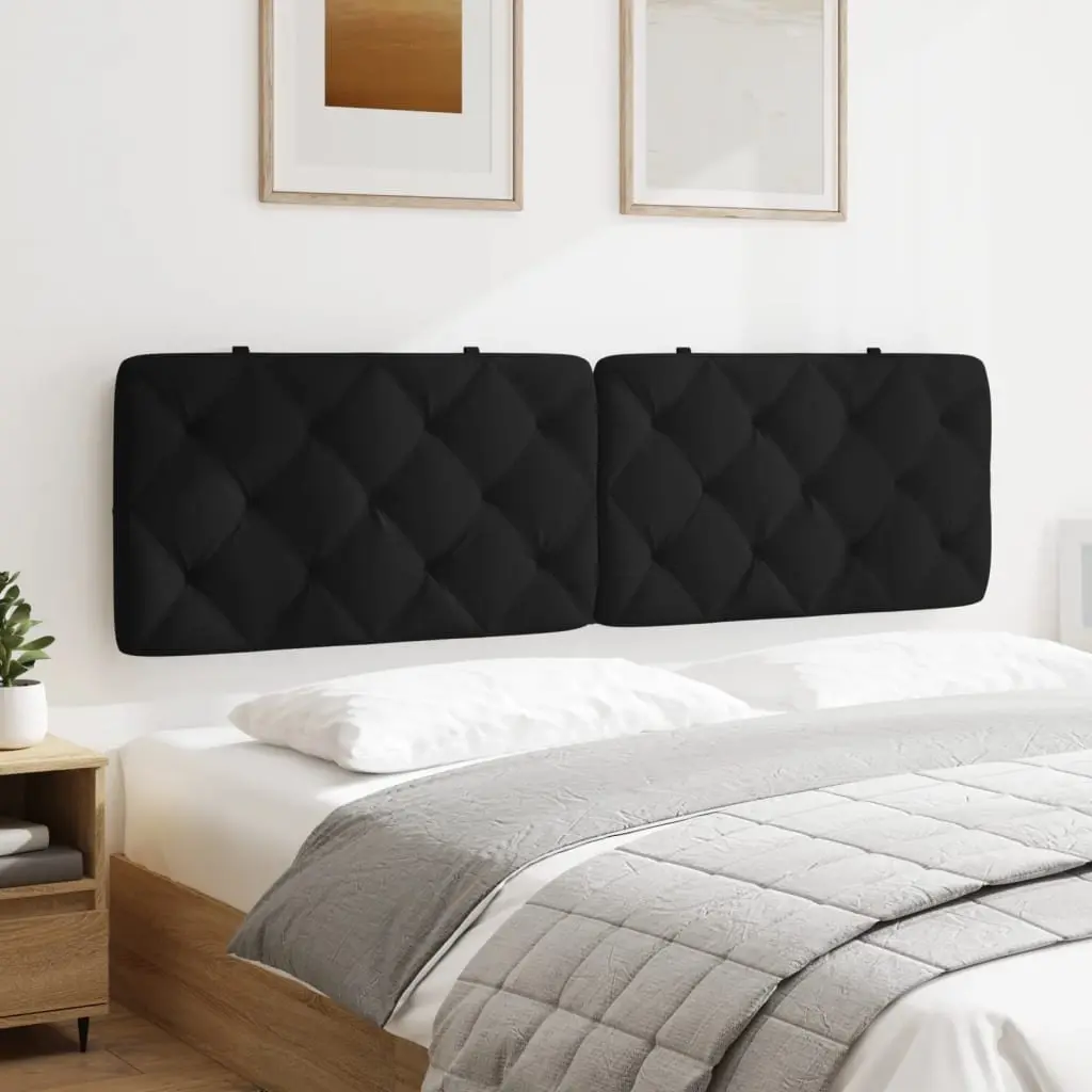 Headboard Cushion Black Velvet 180 cm Diamond Quilted Wall Mount Bed Pillow Support