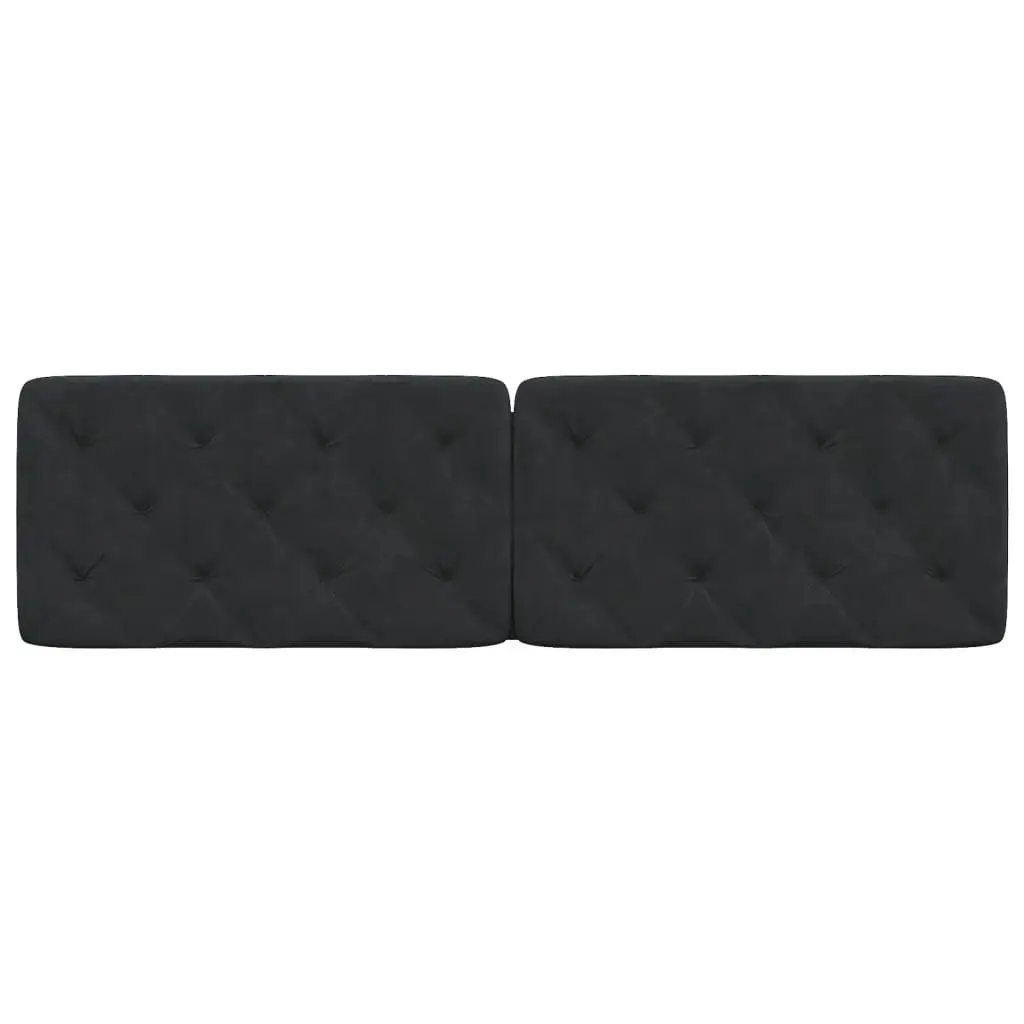Headboard Cushion Black Velvet 180 cm Diamond Quilted Wall Mount Bed Pillow Support
