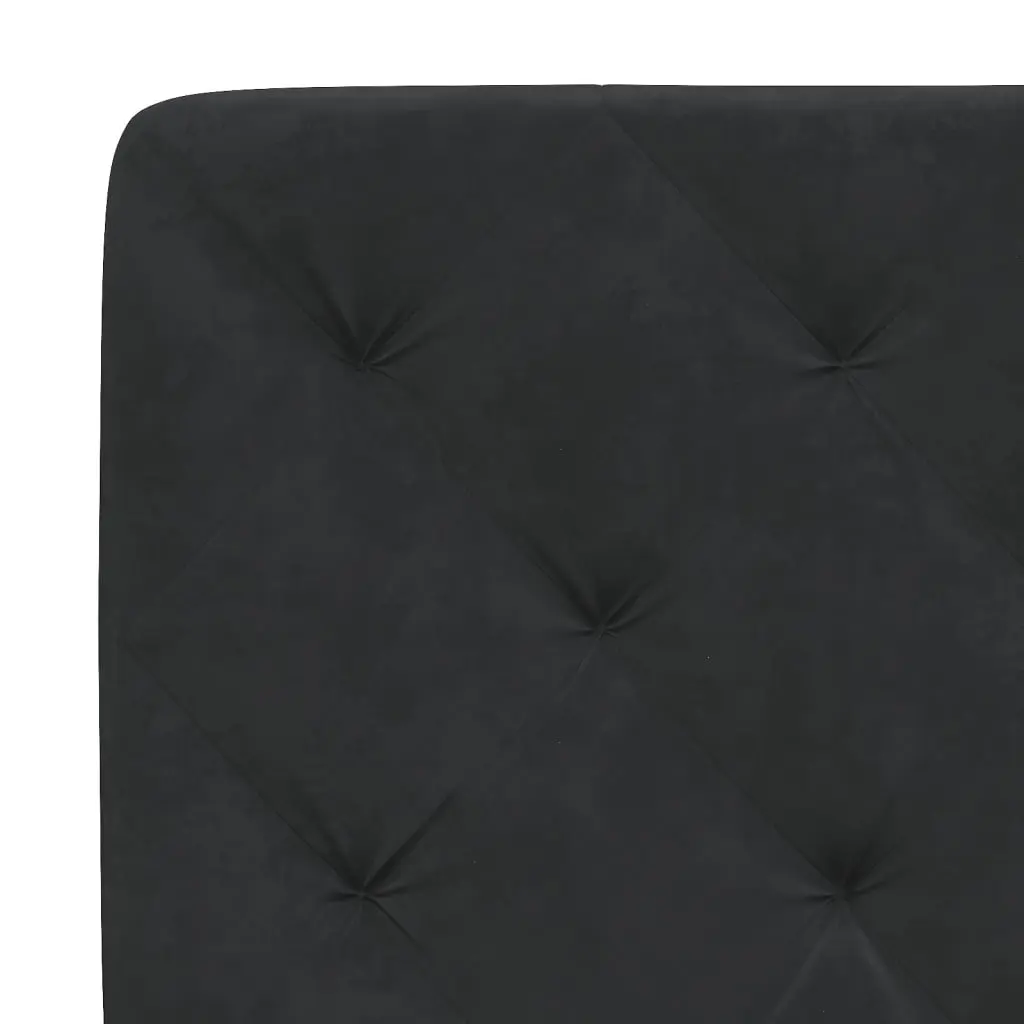 Headboard Cushion Black Velvet 180 cm Diamond Quilted Wall Mount Bed Pillow Support