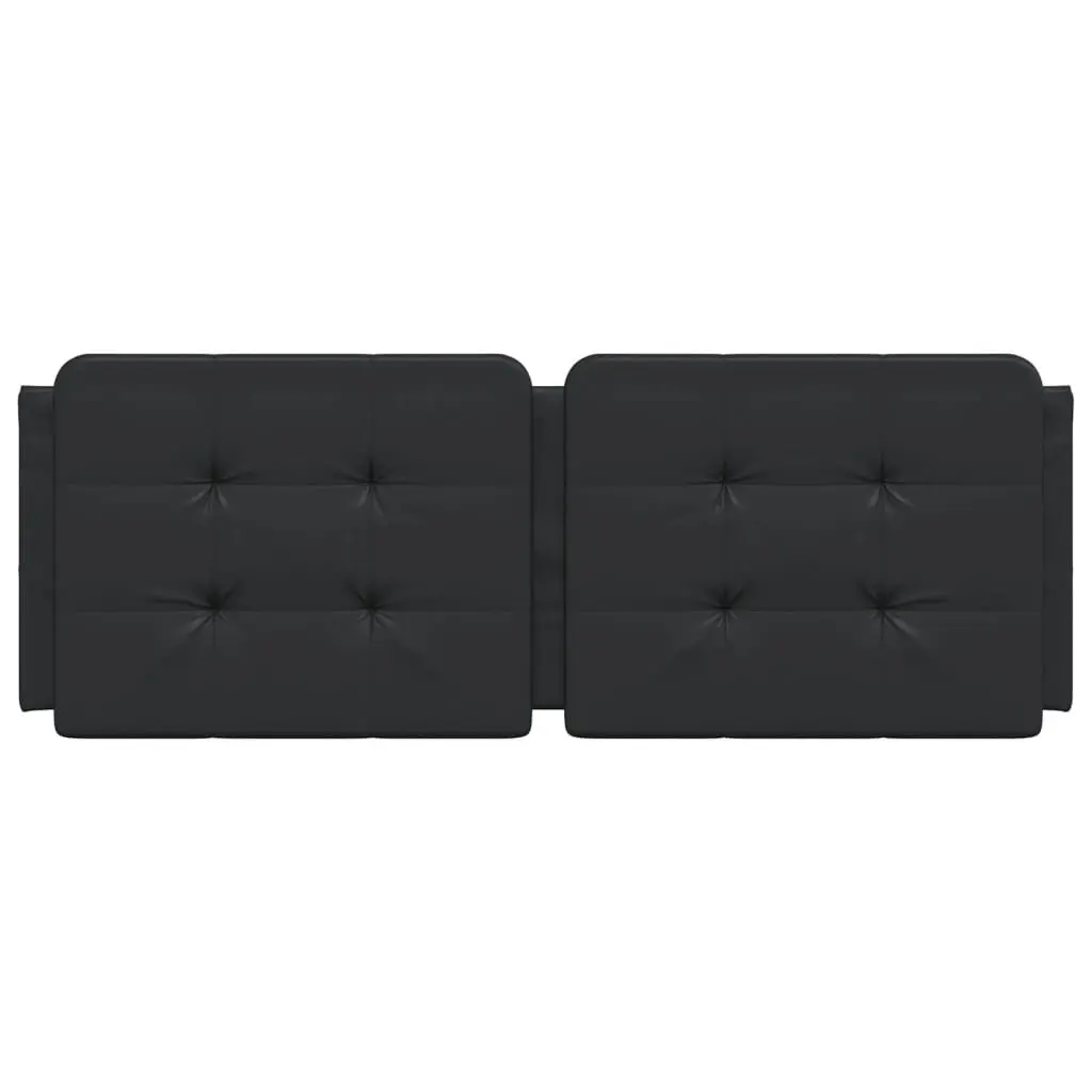 Headboard Cushion Black 137cm Double Bed Wall Mounted Faux Leather Foam Padded