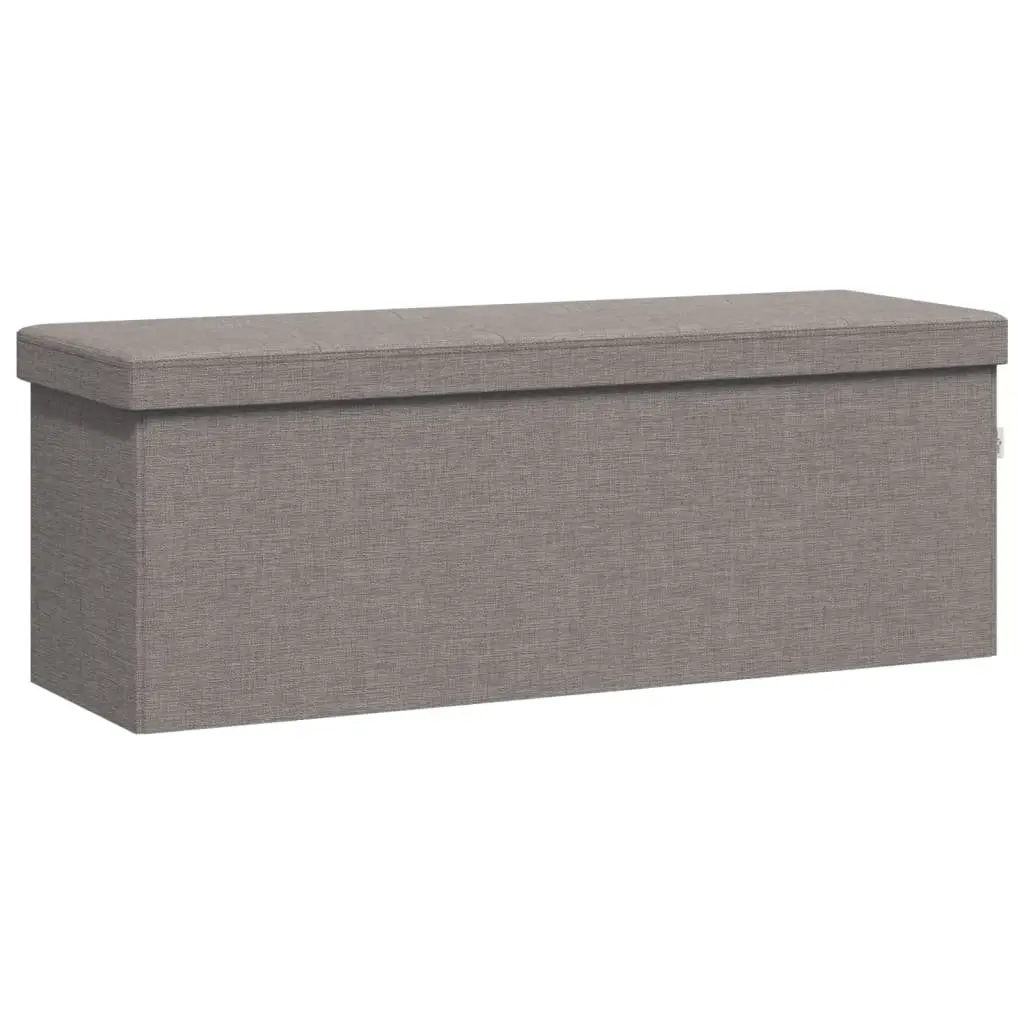 Storage Bench Grey Foldable Upholstered Seat Box Multi-Purpose