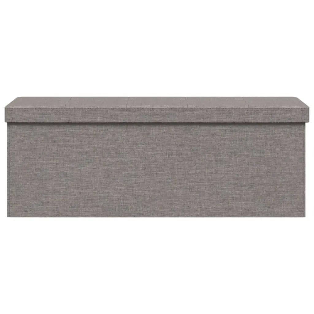 Storage Bench Grey Foldable Upholstered Seat Box Multi-Purpose