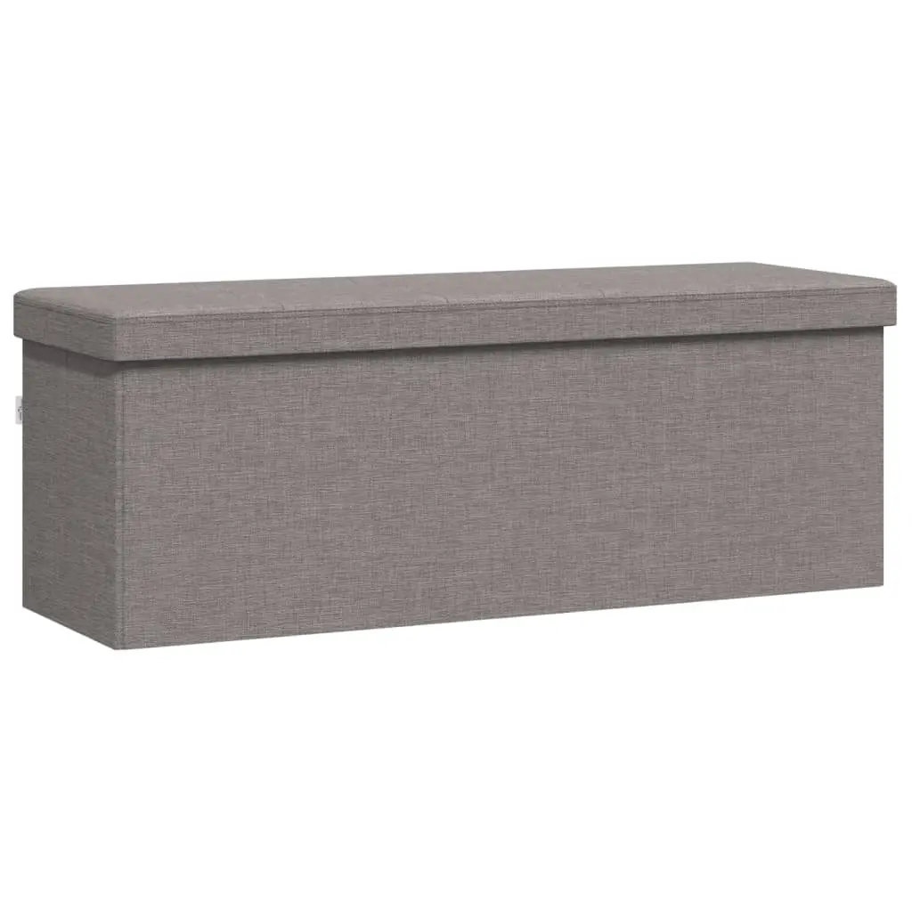 Storage Bench Grey Foldable Upholstered Seat Box Multi-Purpose