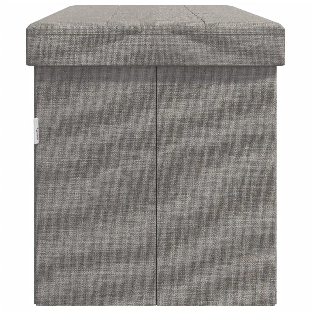 Storage Bench Grey Foldable Upholstered Seat Box Multi-Purpose