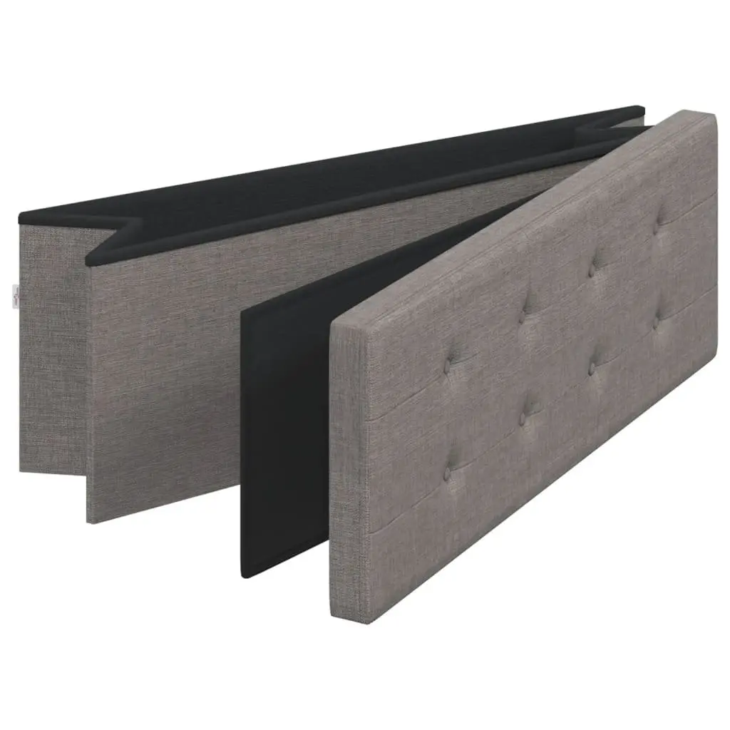 Storage Bench Grey Foldable Upholstered Seat Box Multi-Purpose