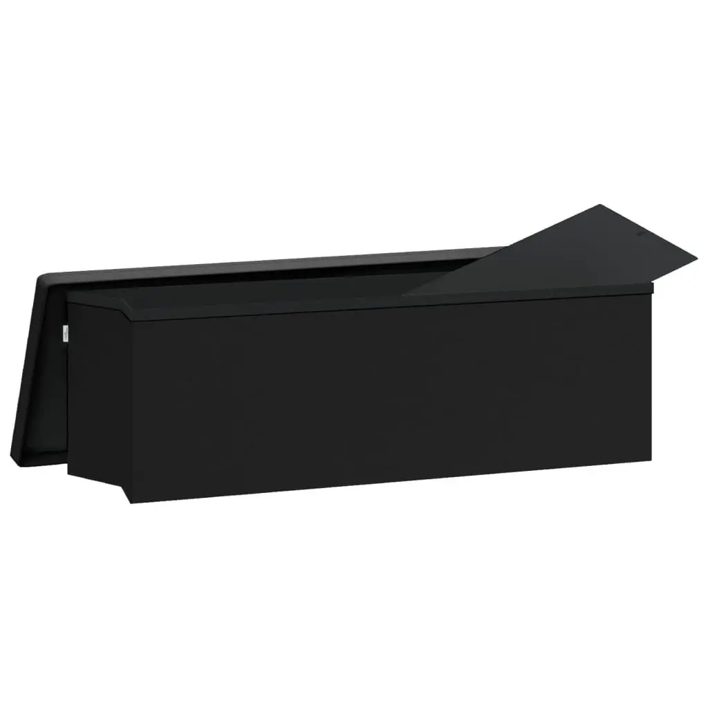 Storage Bench Black Foldable PVC Seat Ottoman with Storage Compartment