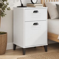 White Bedside Cabinet with Ample Storage
