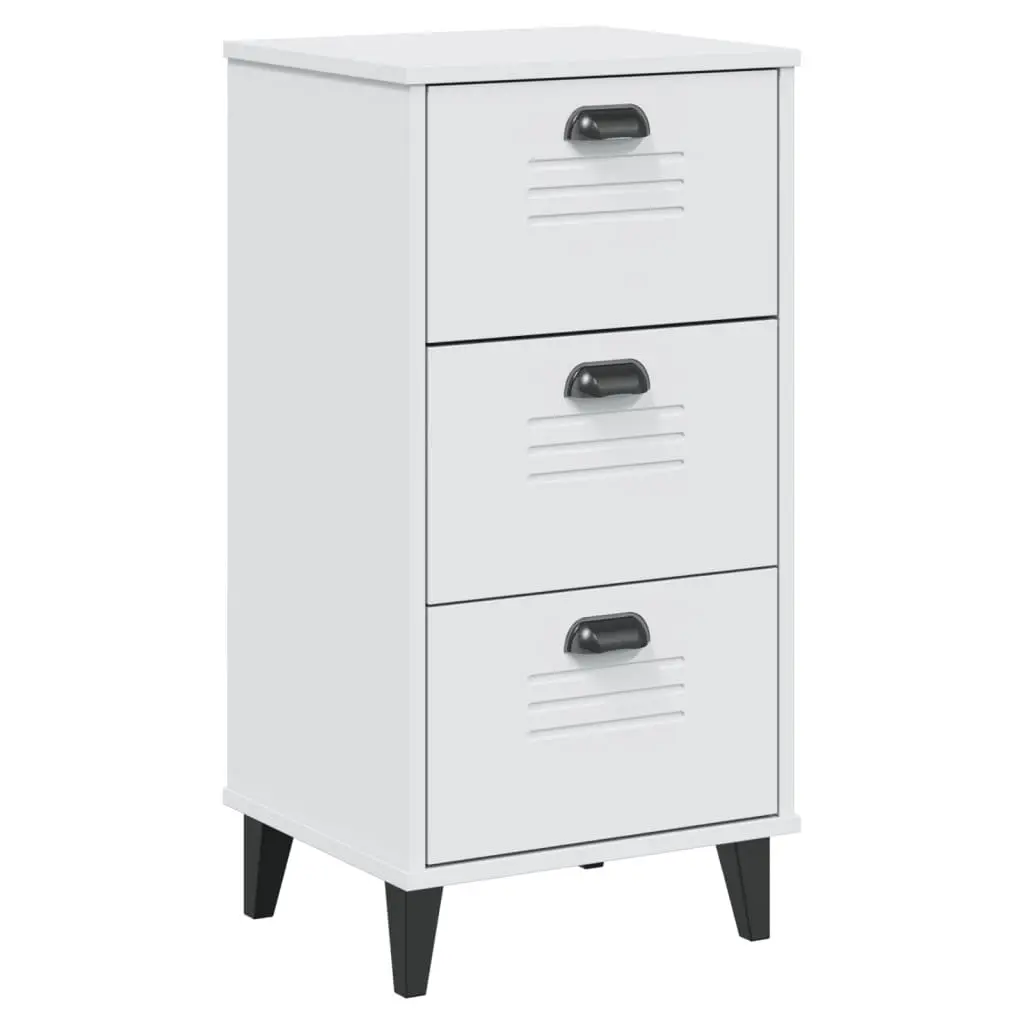 Bedside Cabinet White Engineered Wood Nightstand Bedroom Storage Table