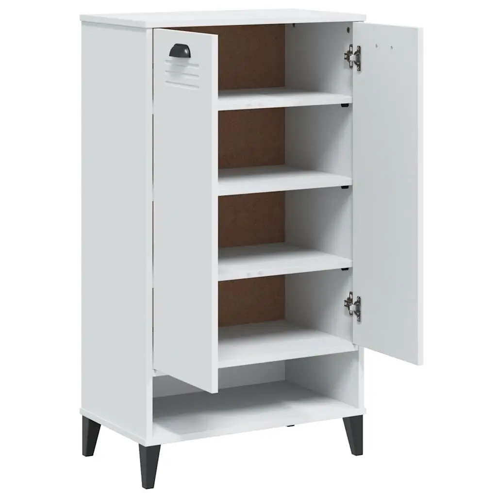 Shoe Storage Cabinet White Engineered Wood Organiser Ample Space Durable Construction
