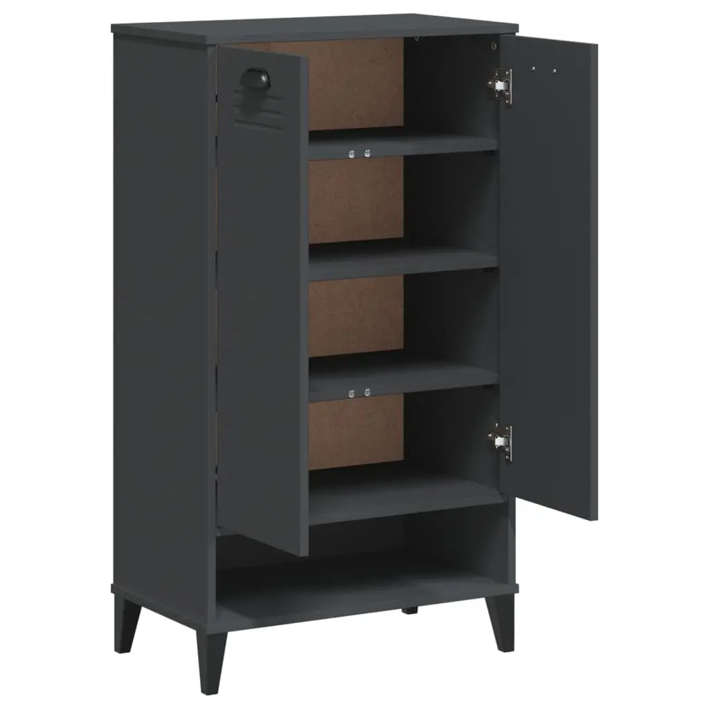 Shoe Storage Unit Anthracite Grey Engineered Wood Organiser Cupboard