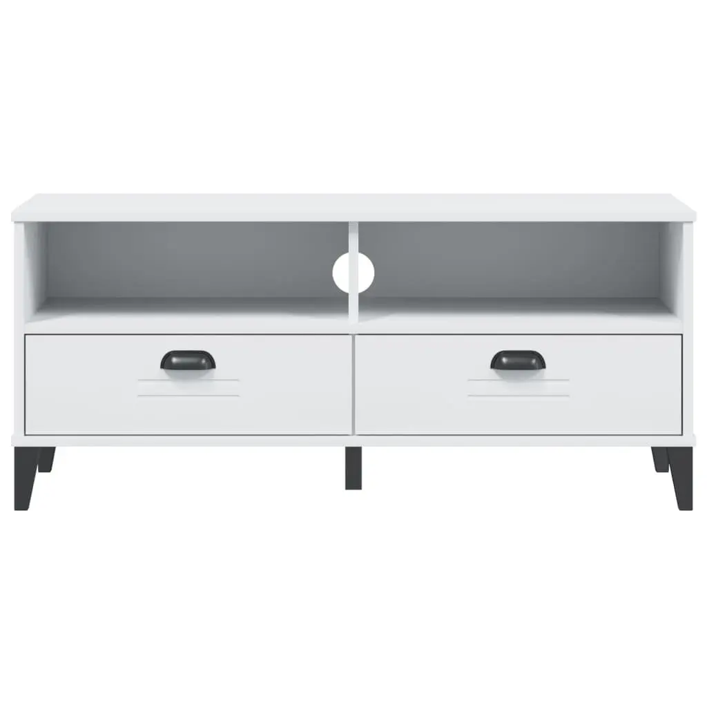 White Engineered Wood TV Storage Unit