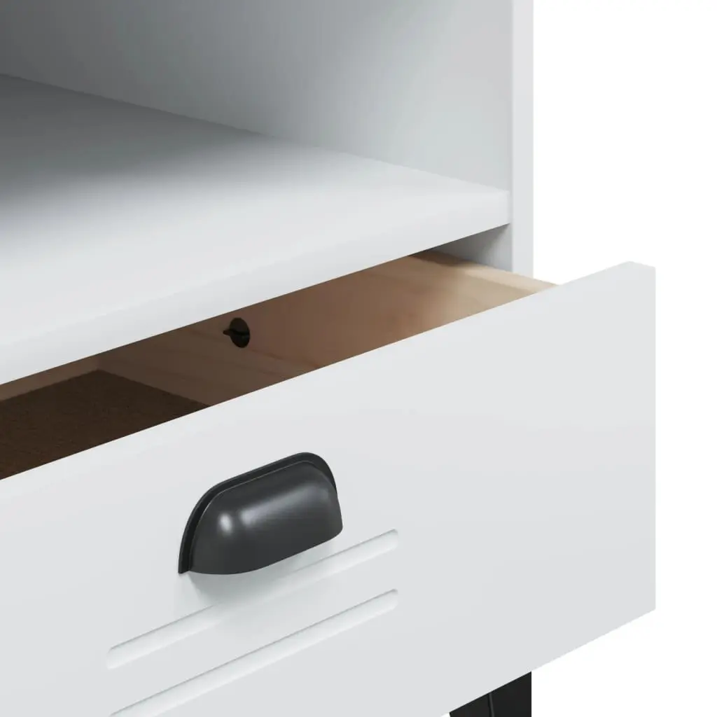 White Engineered Wood TV Storage Unit