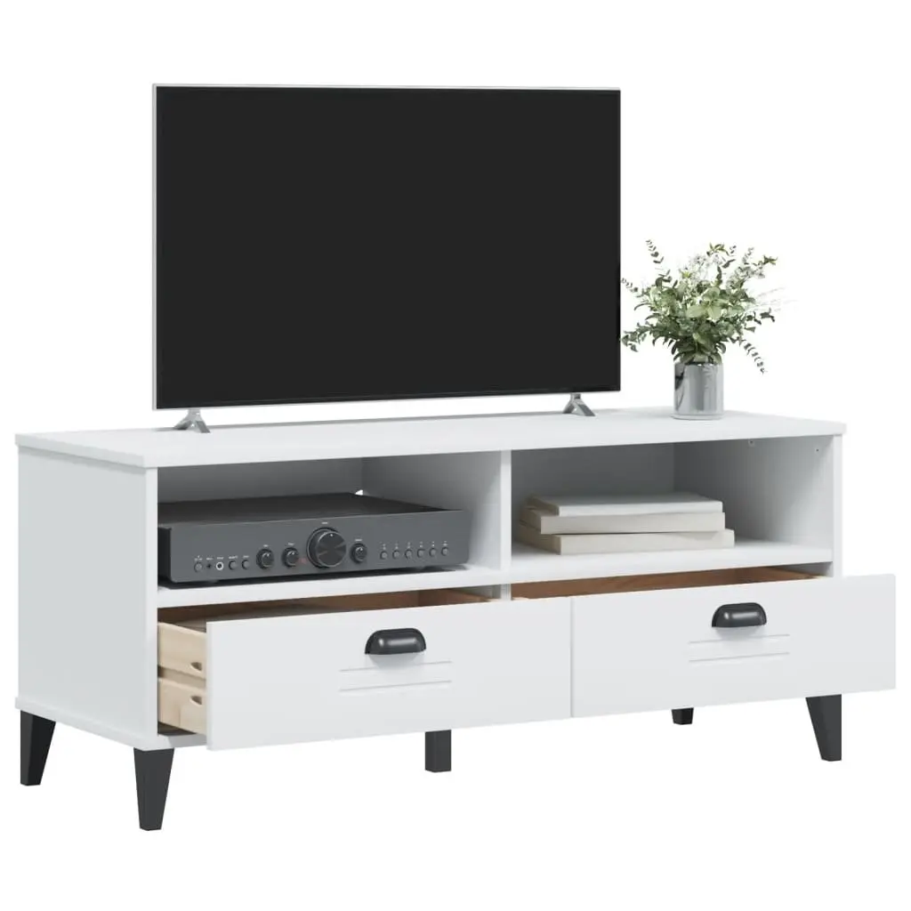 White Engineered Wood TV Storage Unit