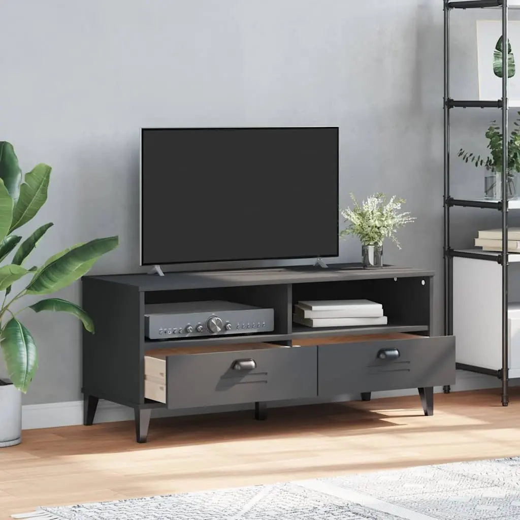 TV Cabinet Anthracite Grey Engineered Wood Media Storage Unit Sideboard Display