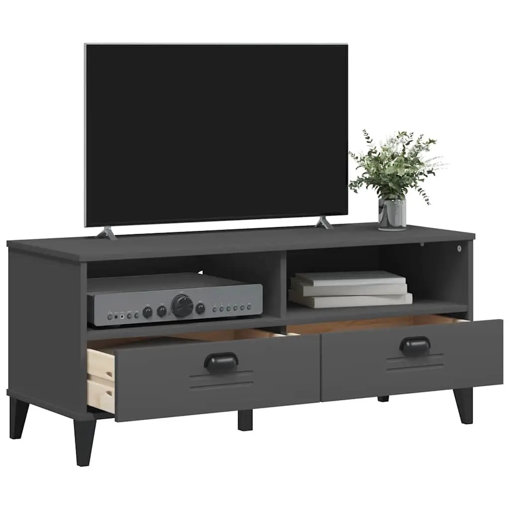 TV Cabinet Anthracite Grey Engineered Wood Media Storage Unit Sideboard Display
