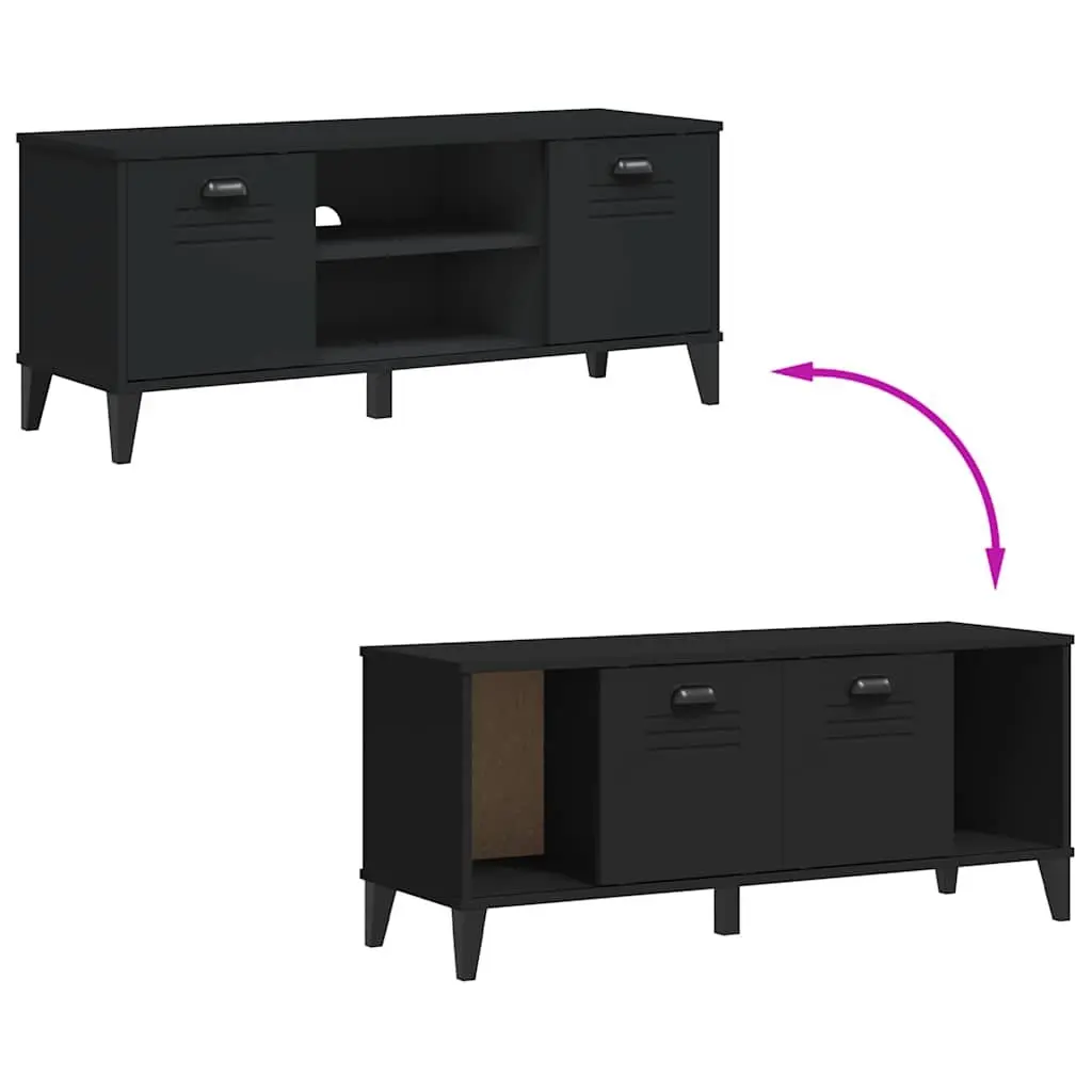 Shoe Bench Storage Organiser Cabinet Industrial Design Black Engineered Wood