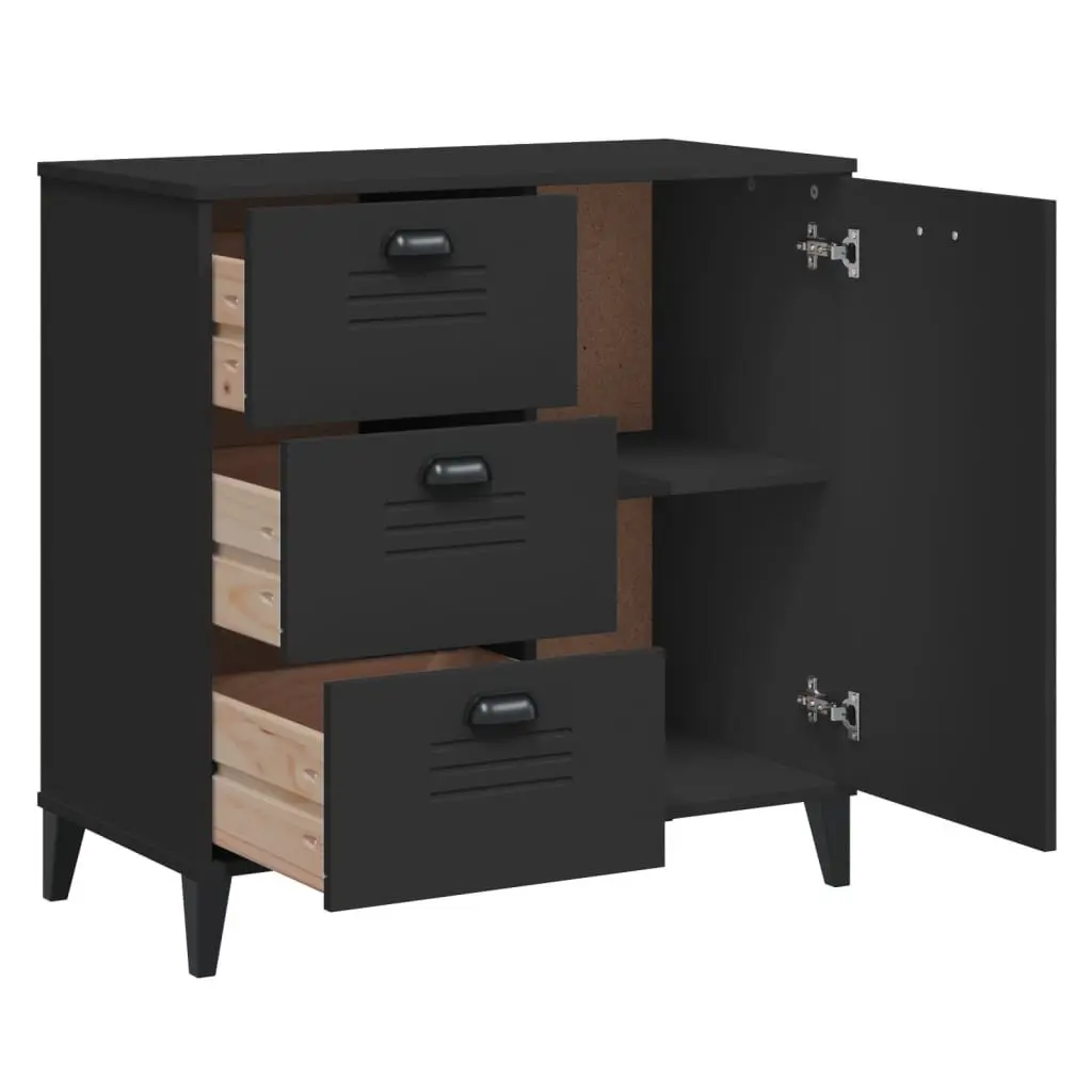 Sideboard Black Industrial Design Storage Cabinet Hallway Buffet Engineered Wood