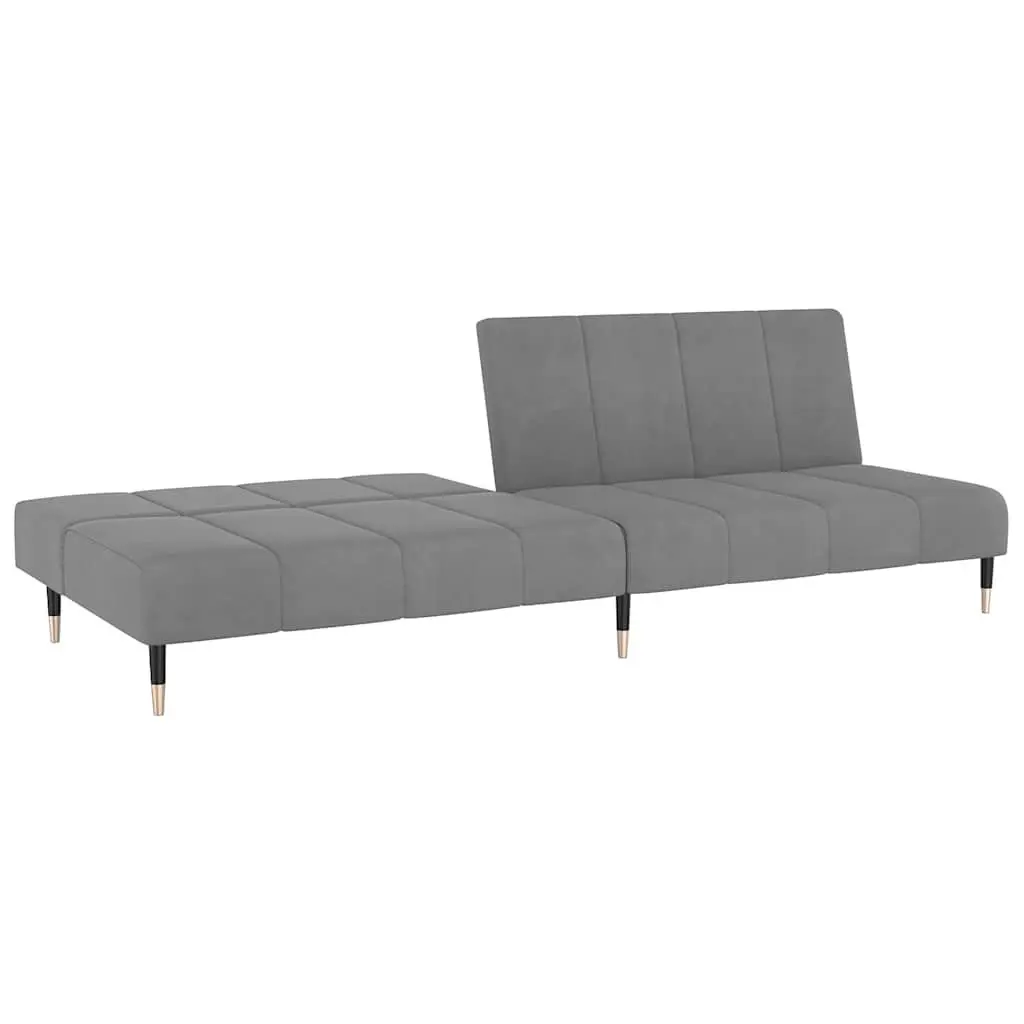 Sofa Bed Grey Velvet 2 Seater Convertible Day Bed