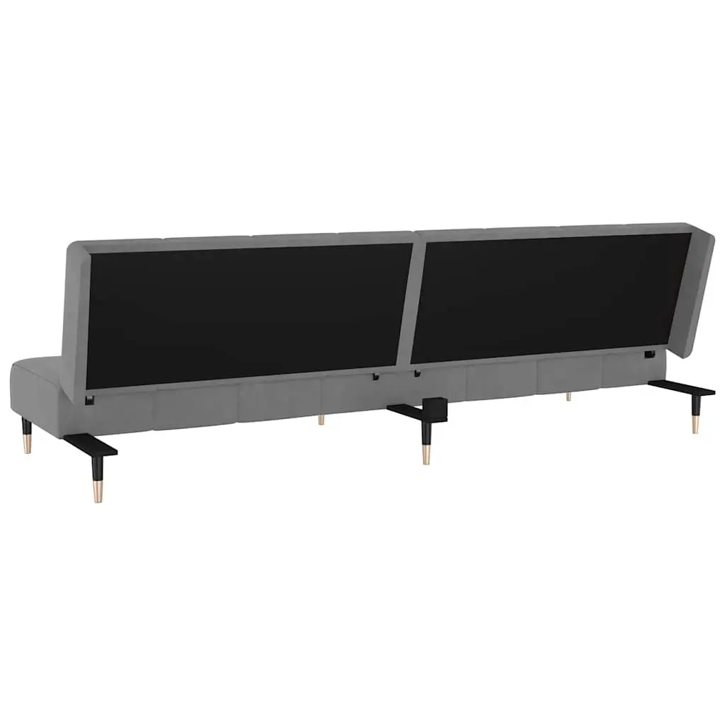 Sofa Bed Grey Velvet 2 Seater Convertible Day Bed
